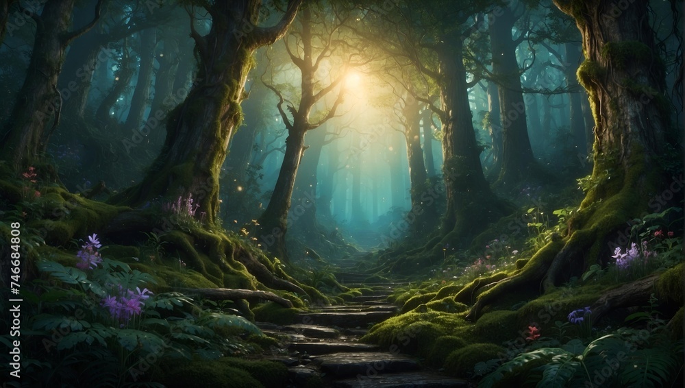 Fantasy magical forest