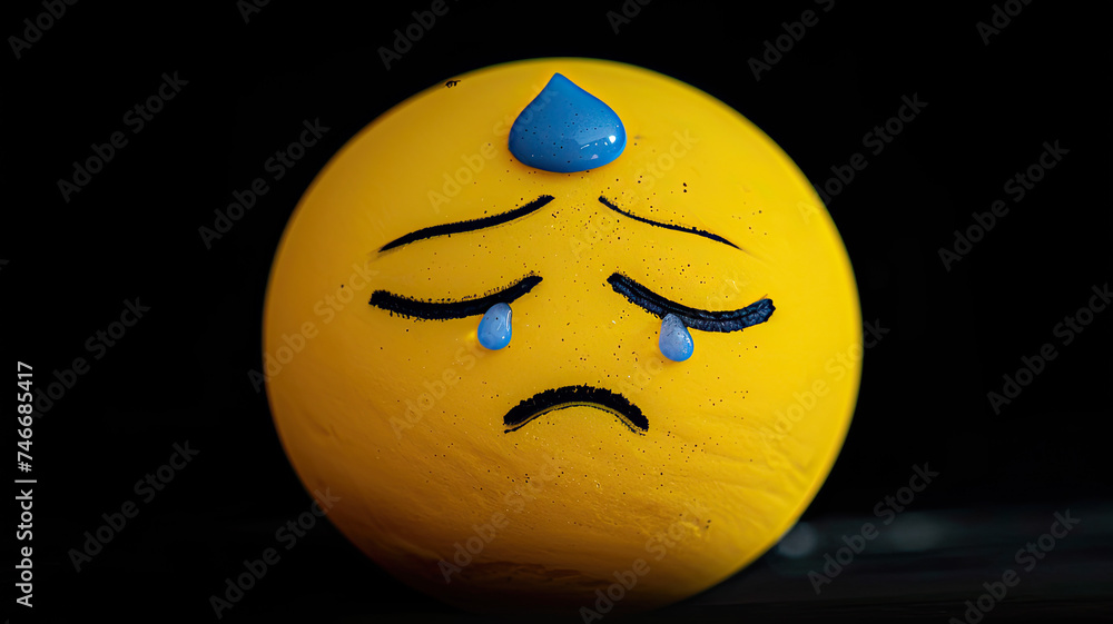 Fototapeta premium How to Express Your Sadness with Emojis: A Guide to the Crying Face