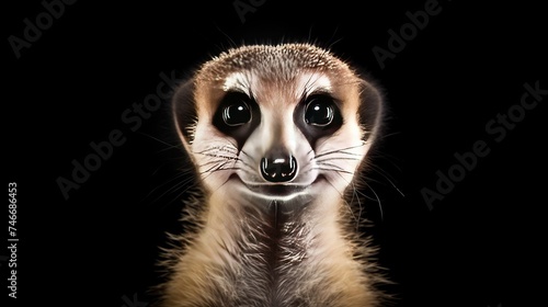Portrait Of A Meerkat On White Background photo