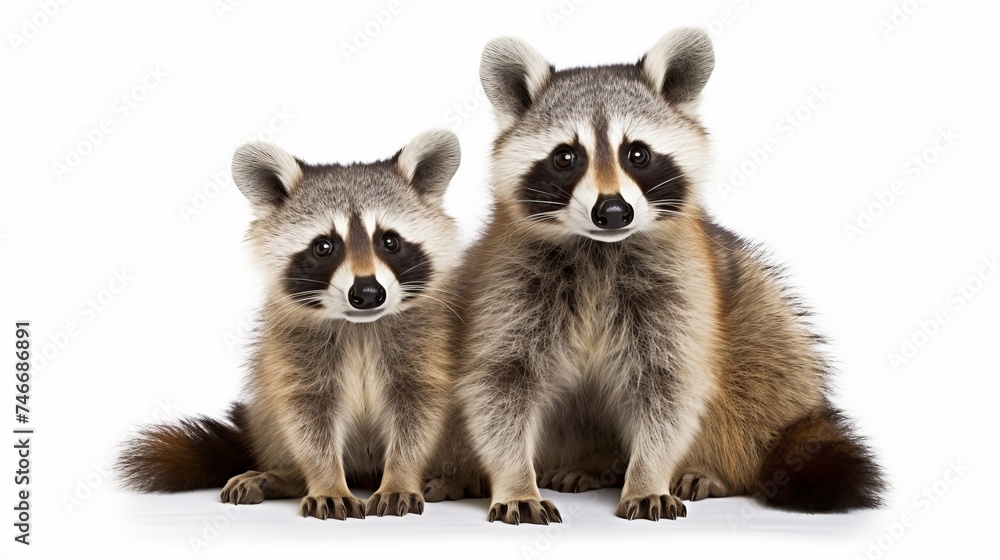 Portrait of Koala bears, 4 years old and 9 months old, Phascolarctos cinereus, in front of white background Portrait of Koala bears, 4 years old and 9 months old, Phascolarctos cinereus, in front of white background