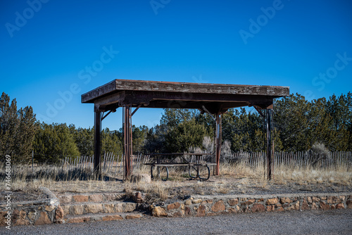 old roadside picnic table