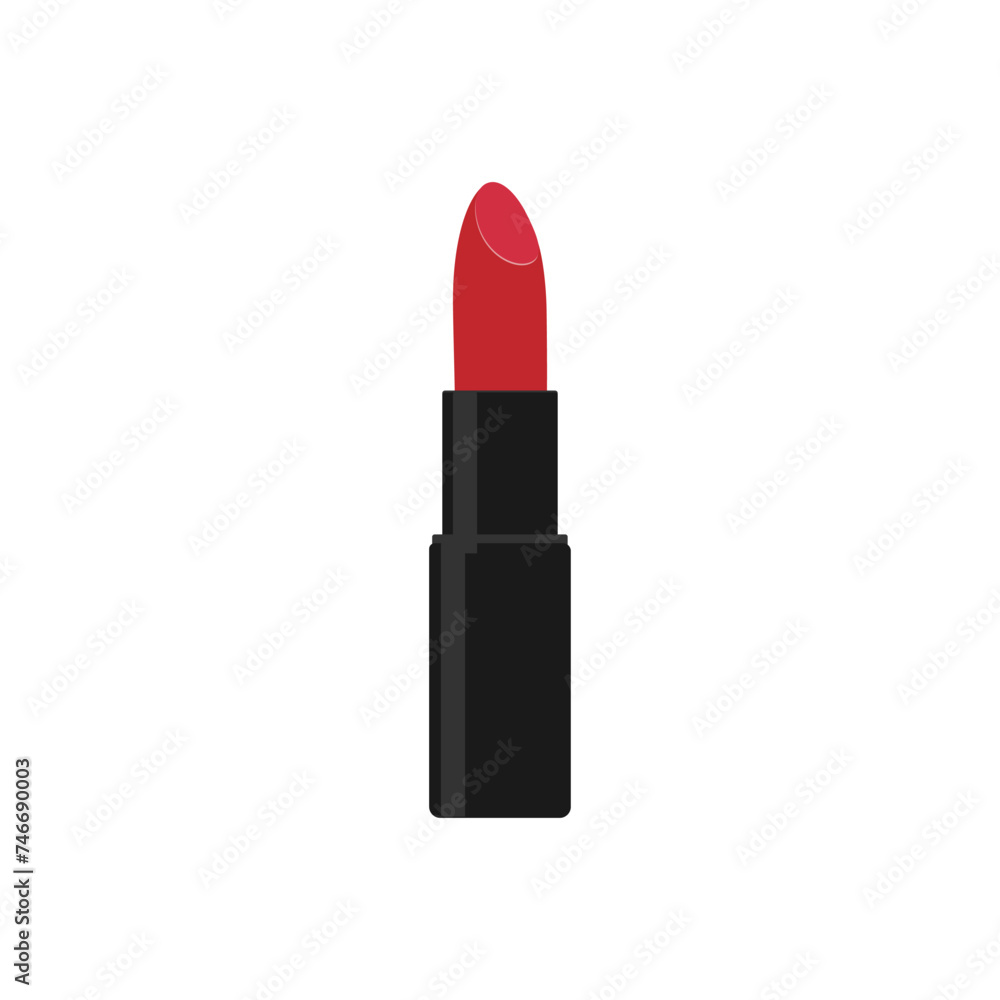 Beautiful red lipstick. vector illustration isolated on white
