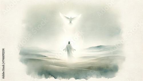  Confession of Peter: Proclamation as Christ. Digital watercolor painting.