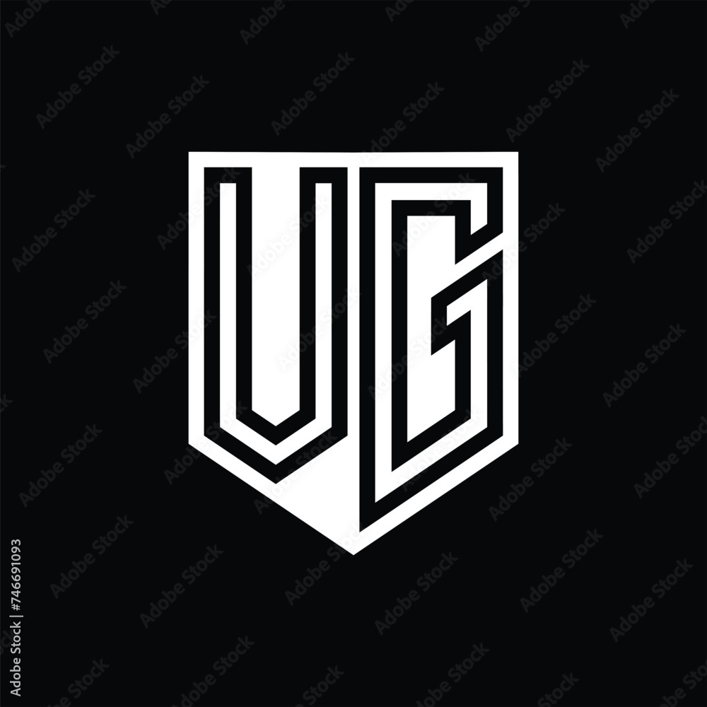 VG Letter Logo monogram shield geometric line inside shield design template VG Letter Logo monogram shield geometric line inside shield design template