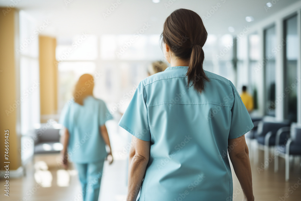 Portrait of a mature woman grandmother doing physical exercise rehabilitation in hospital generative AI concept Portrait of a mature woman grandmother doing physical exercise rehabilitation in hospital generative AI concept