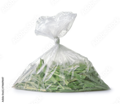 Plastic bag of dried lemongrass