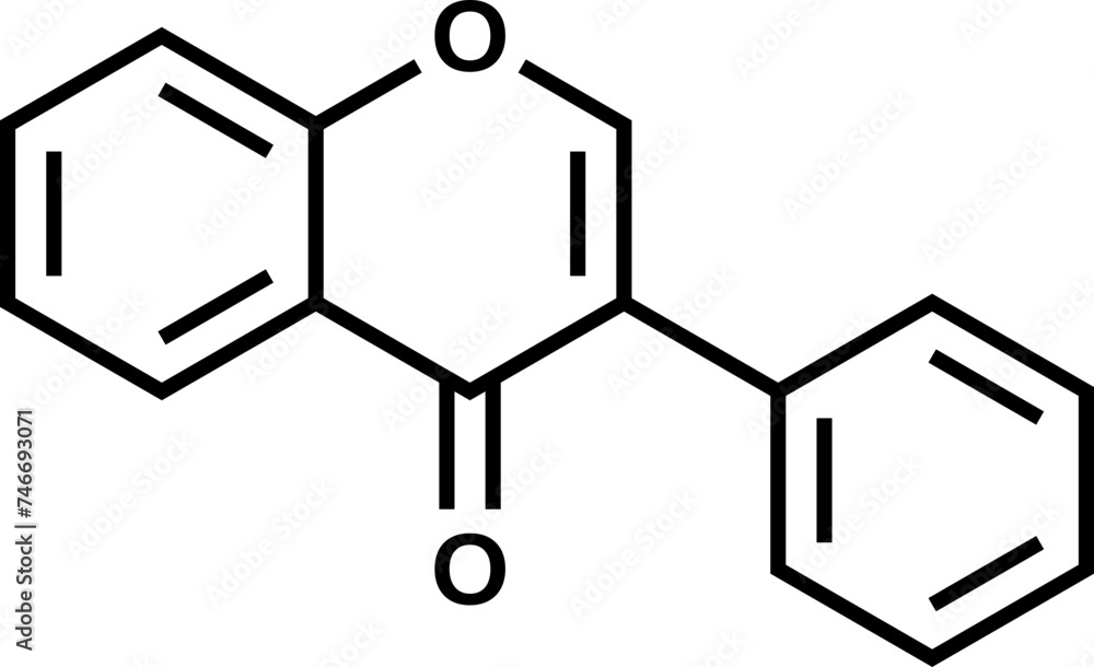Fototapeta premium Isoflavone structural formula, vector illustration