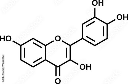 Fisetin structural formula, vector illustration
