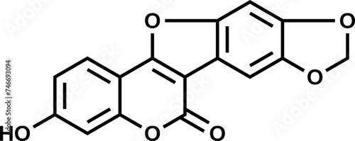 Medicagol structural formula, vector illustration