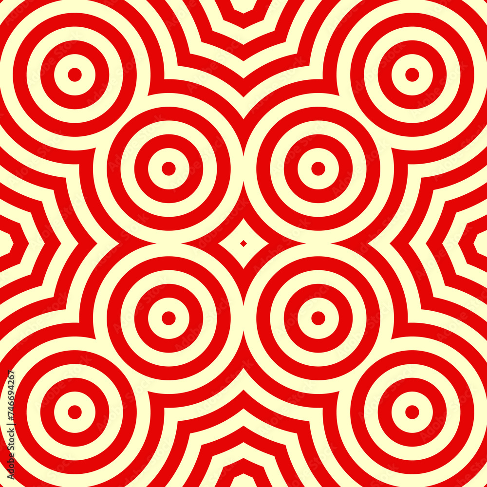Rhombuses and circles ornament. Seamless checks, rings pattern. Diamonds, rounds backdrop. Tiles wallpaper. Ethnic motif. Geometric linear background. Digital paper. Geometrical textile print.