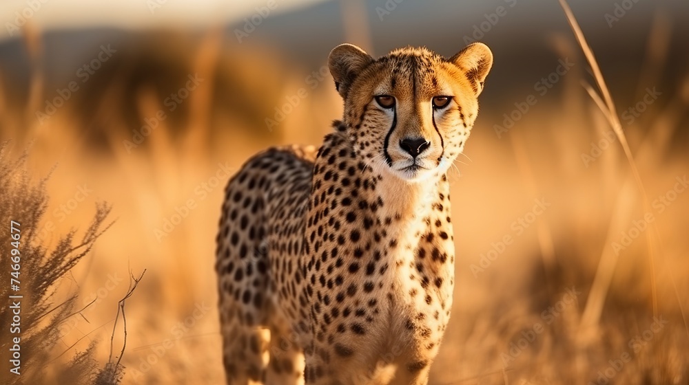 Wild african cheetah, beautiful mammal animal. Africa, Kenya