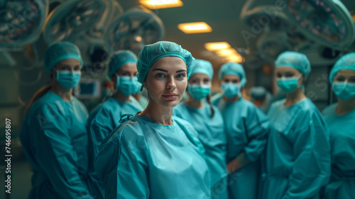 Surgical Symphony A Mid-Adult Doctor's Portrait Reflecting Precision in the Operating Room