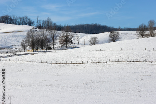 Countryside winter landscape in rual Virgina, USA photo