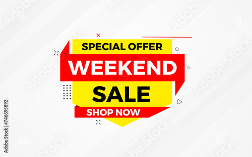 Weekend sale special offer sale banner template. discount offer background. weekly sale banner template design for web or social media, Sale special offer. abstract vector design.