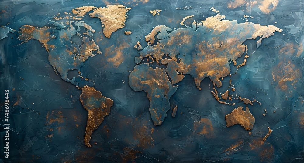Fototapeta premium 3D world map illustration 