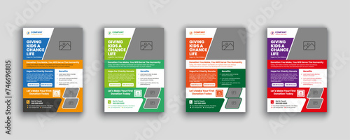 Charity organisation, nonprofit, ngo, donation, fundraising, commonality, flyer design and social banner Poster template