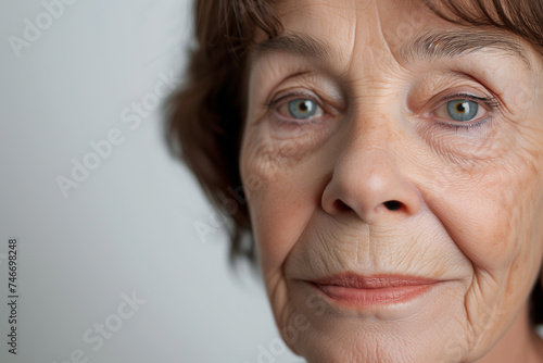 Aging's Beauty Studio Shot Featuring an Elderly Lady's Portrait