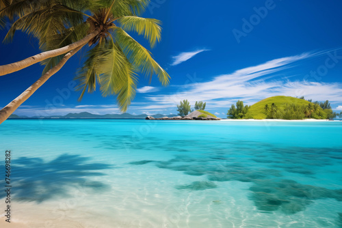 Serene Island Paradise - where Azure Waters meet Lush Green Foliage and Pristine Beaches © Ethel