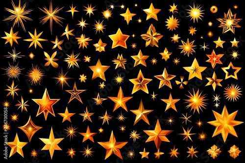 Yellow, gold, orange sparkles symbols vector. The set of original vector stars sparkle icon Yellow, orange, gold sparkles symbols vector. Set of original vector stars sparkle icon. Bright fireworks, 