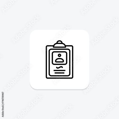 Bio icon, biography, aboutme, description, personal line icon, editable vector icon, pixel perfect, illustrator ai file