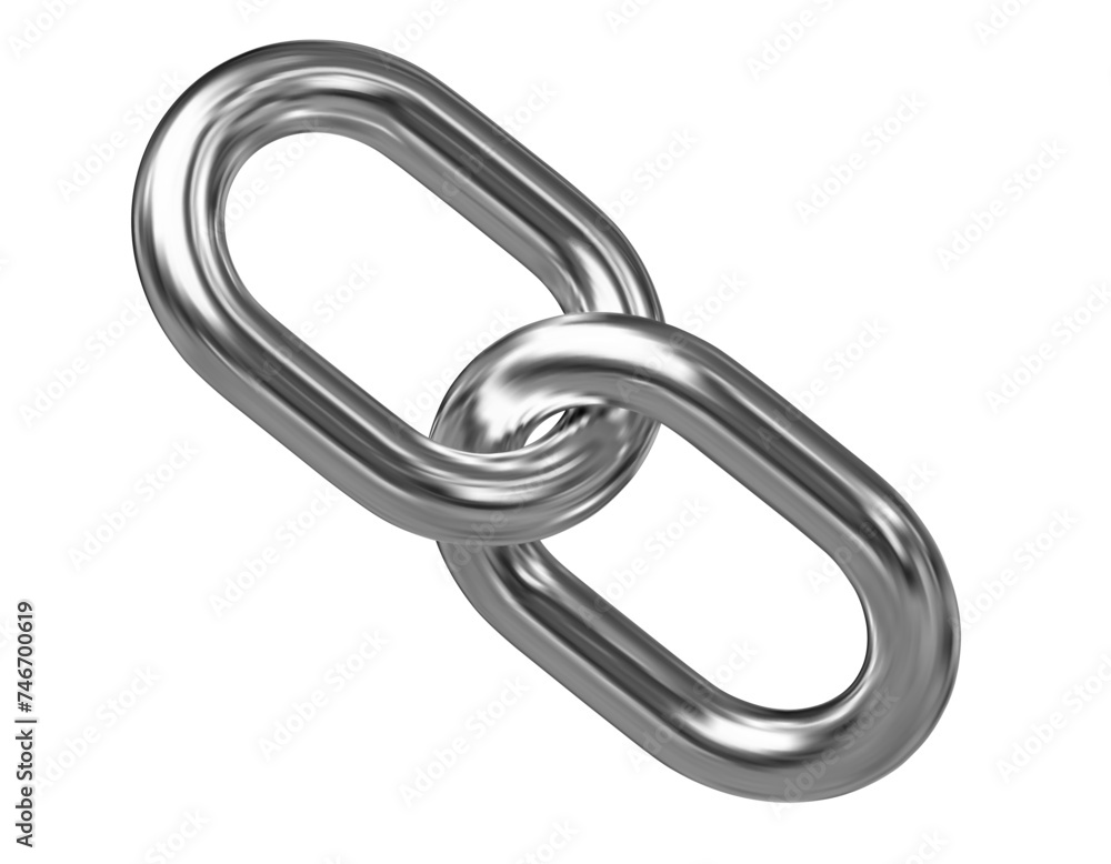 Fototapeta premium 3d metal chain or link Icon. Stock vector illustration on isolated background.