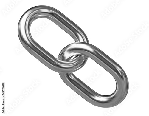 3d metal chain or link Icon. Stock vector illustration on isolated background.