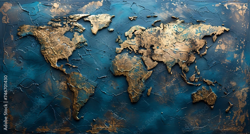 Fototapeta premium 3D world map illustration 