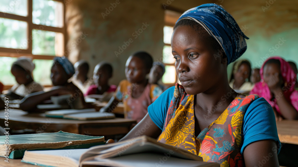 Empowering Tomorrow: A Visual Ode to Education's Impact - obrazy, fototapety, plakaty 
