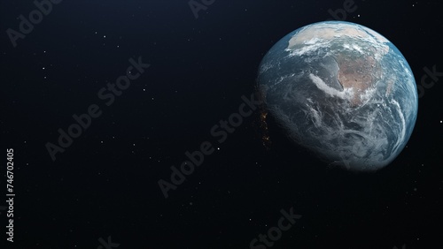 High Definition Computer Generated Earth Image,High quality 3D rendered image of Earth from space.Earth Image.