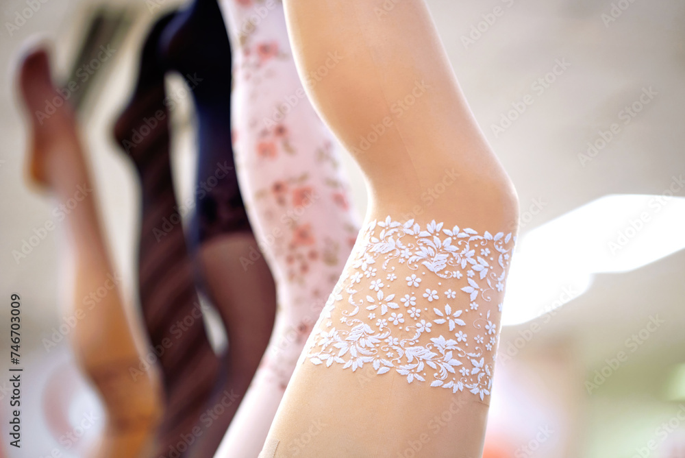Mannequins legs in stockings women s store. Pantyhose and stockings on display mannequins of womens legs with various tights. Stock Photo Adobe Stock