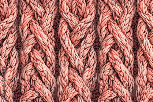 Background of modern criss-cross rope pattern in dark peach