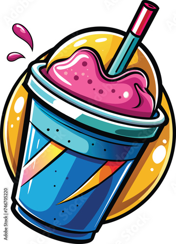 milkshake logo design  slush logo design  juice drinking logo