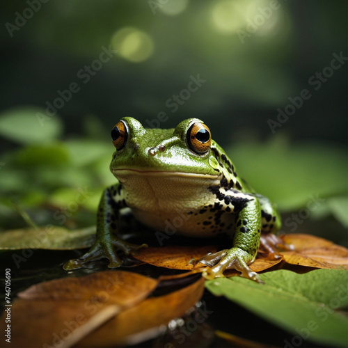 frog on a leaf © Ayyaz