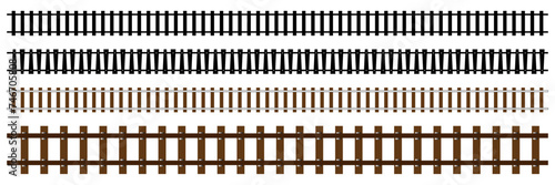 set of railway track vector. collection
