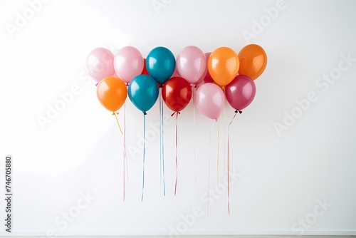 A creative setup showcasing birthday balloons forming the number of the celebrant s age  arranged artfully against a white background  providing copy space.