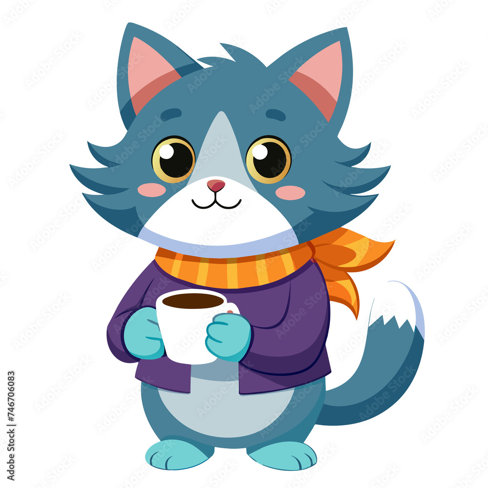 flat logo vector cartoon cat flat logo vector cartoon cat