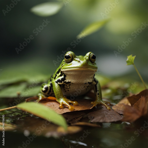 frog on a leaf © Ayyaz