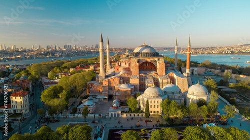 Beautiful view on Hagia Sophia in Istanbul  Turkey
