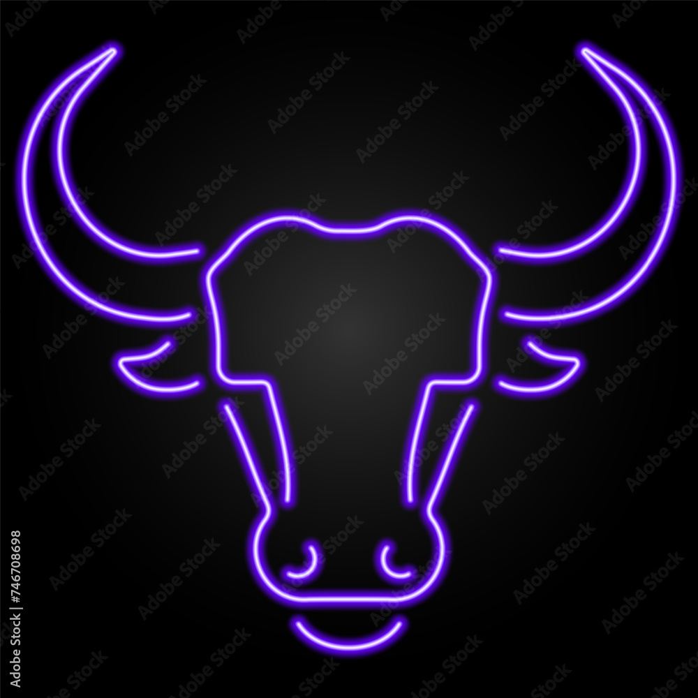bull neon sign, modern glowing banner design, colorful modern design trend on black background. Vector illustration. bull neon sign, modern glowing banner design, colorful modern design trend on black background. Vector illustration.