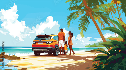 couple on vacation, a couple on the beach, vector illustration, vector artwork, vector tracing, vector painting