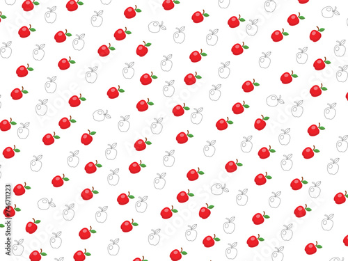 Seamless fruit food pattern, vector background
