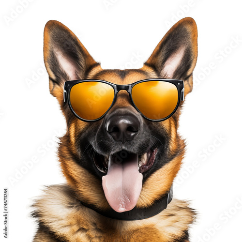 isolated dog wearing sunglasses  © Buse