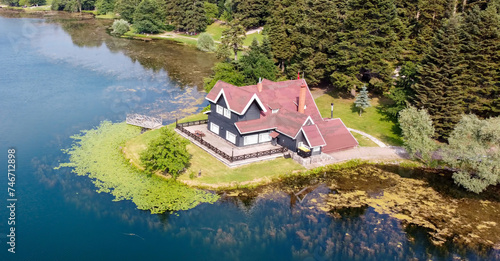 Aerial view of wooden Lake ...
