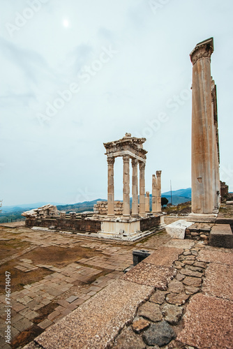 Pergamon ancient city theatre, acropolis and temple of zeus