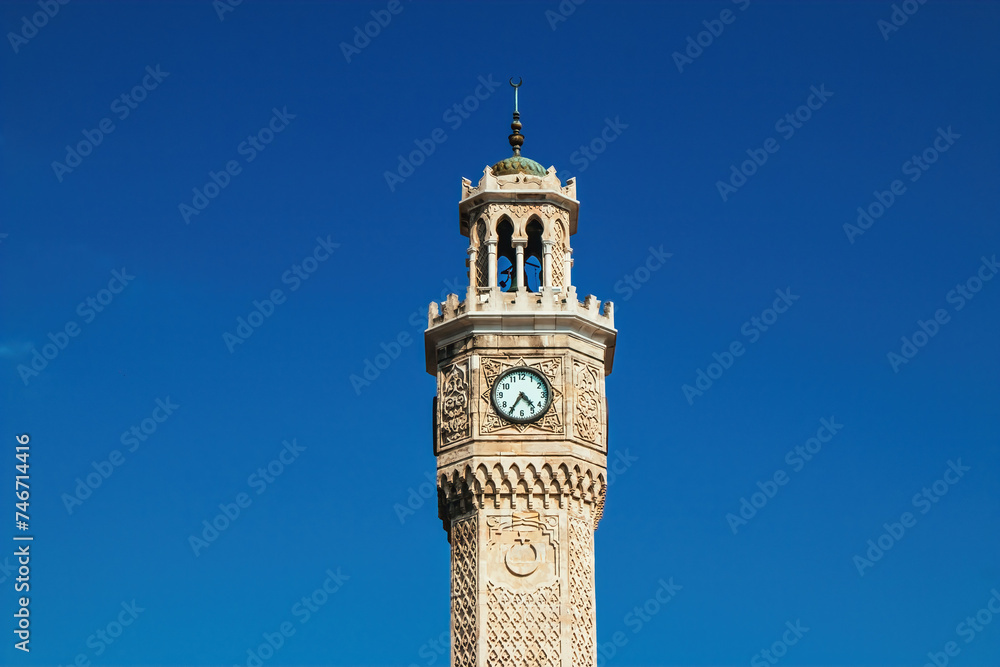 Izmir clock tower square on a beautiful sunny day