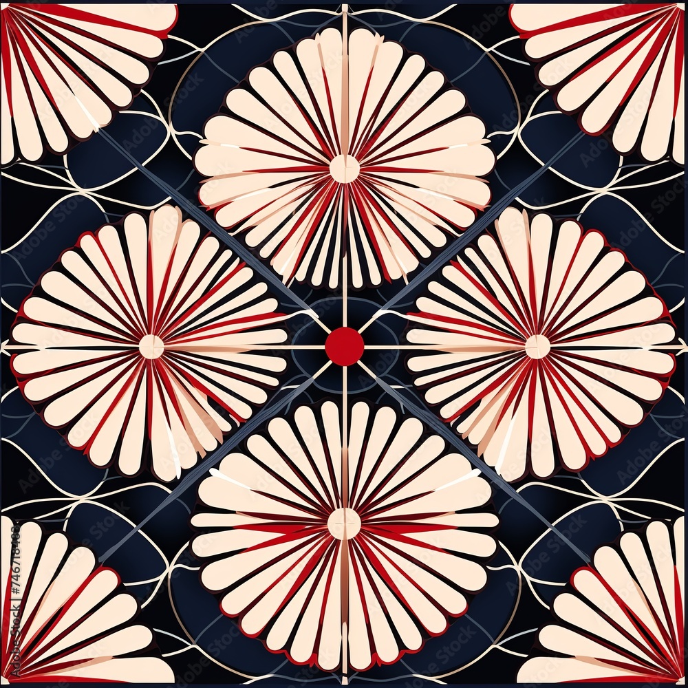 Japanese seamless pattern in oriental geometric traditional style.