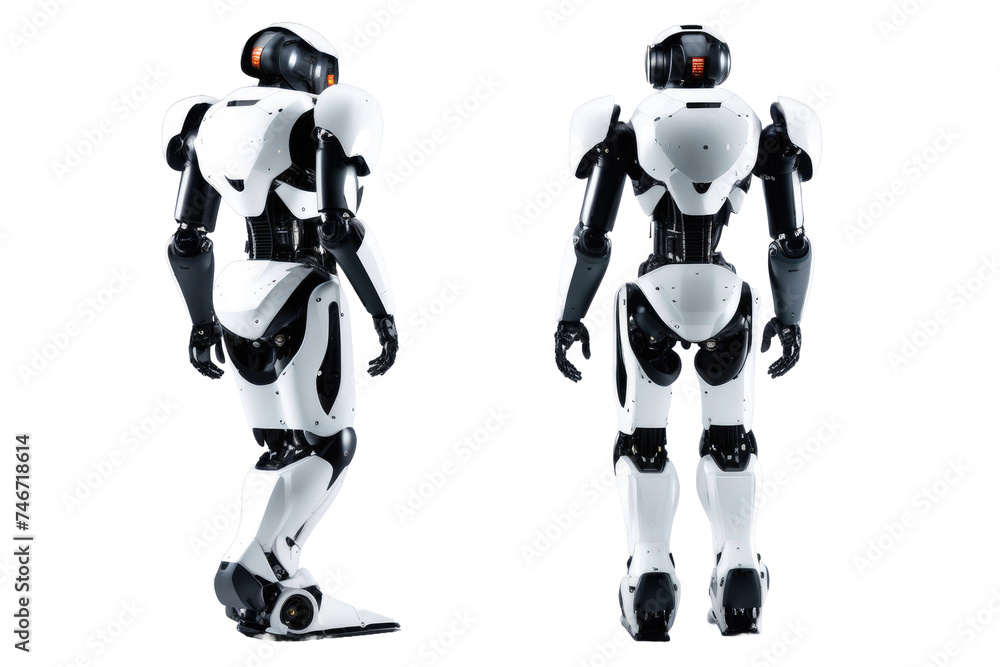 a high quality stock photograph of a single ai robot full body isolated on a white background a high quality stock photograph of a single ai robot full body isolated on a white background