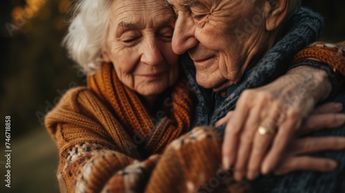 Loving Embrace: Senior Couple's Aged Hands Symbolize Trusted Healthcare and Retirement Support