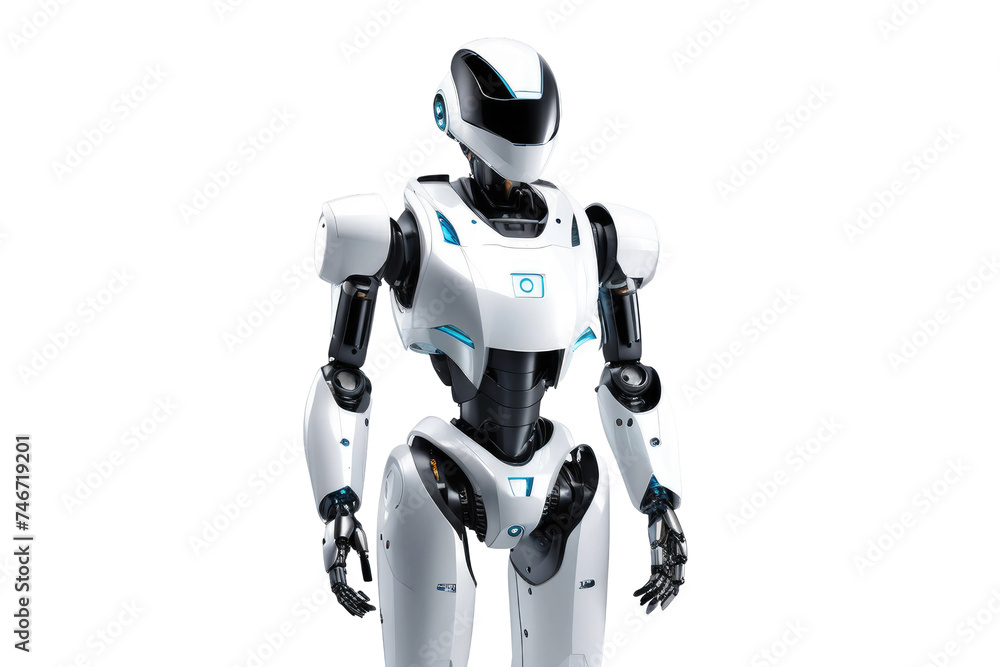 a high quality stock photograph of a single ai robot full body isolated on a white background a high quality stock photograph of a single ai robot full body isolated on a white background