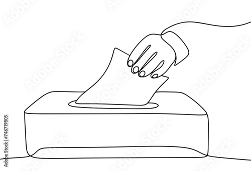 Vote. Democracy. One line